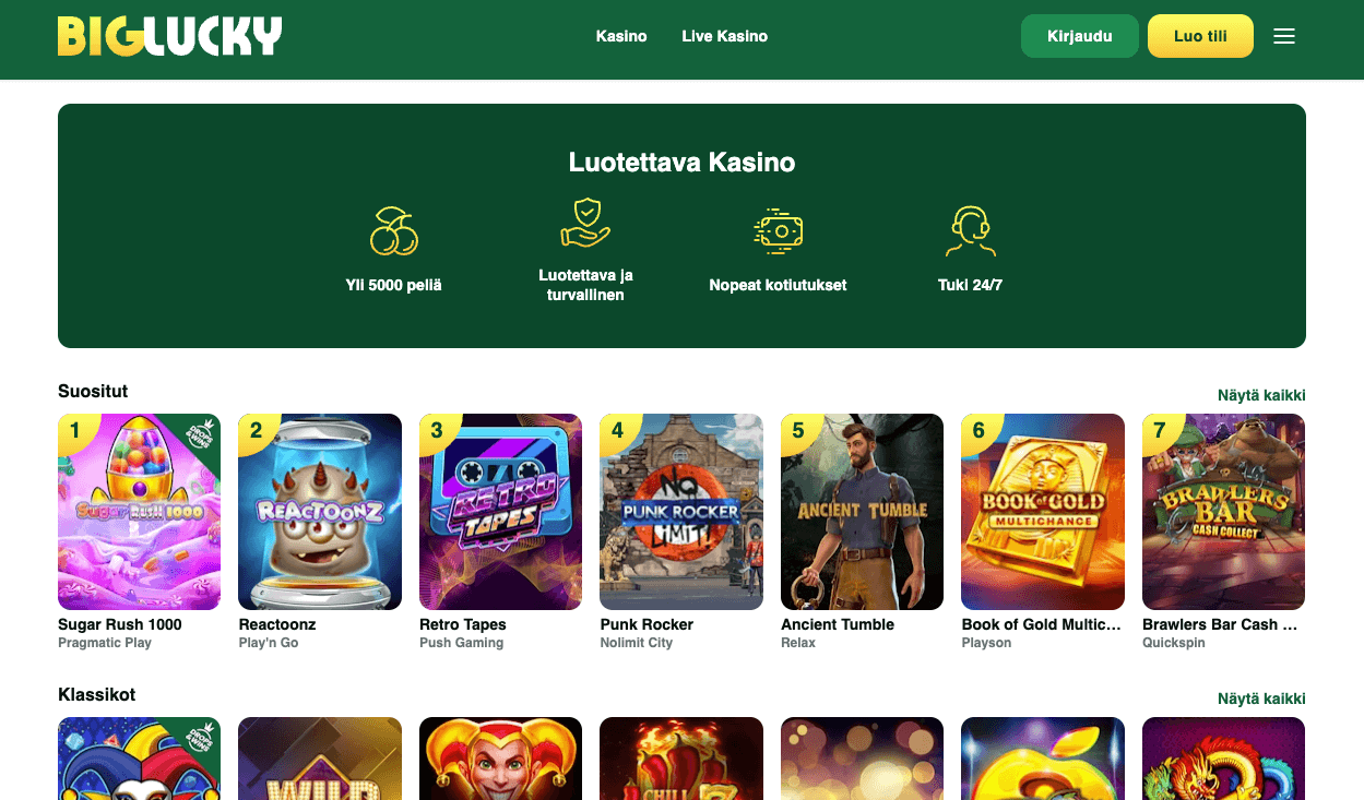Big Lucky casinobonus